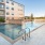 a pool in a courtyard